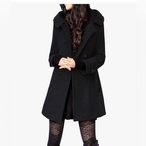 Elegant Black Women's Pea Coat